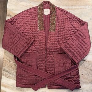 Anthropologie Phoebe Embellished Quilted Kimono Jacket Women’s XS/Small